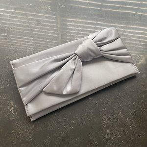 INC International Concepts Silver Bow Clutch